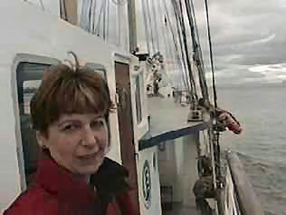 Edith ombord p Mondriaan